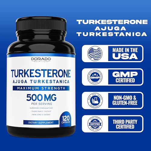 DORADO NUTRITION - Turkesterone 500mg (120 Cápsulas) – Resistência, Energia, Performance Atlética