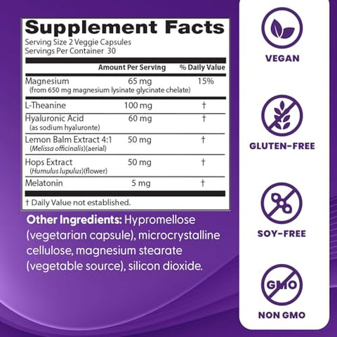 Doctor's BEST - Doctor’s Best – Cápsulas Vegetais para o Sono da Beleza Feminina 60 unidades