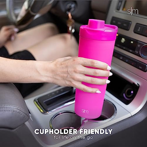 Garrafa Agitadora de Aço Inoxidável Simple Modern 24oz | Copo Isolado de Metal para Misturas de Proteína, Shakes e Pré-Treino | Coleção Rally | Olive Grove