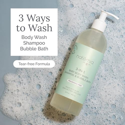 Shampoo 3 em 1 para Bebês, Sem Lágrimas – Higiene Completa - Natemia