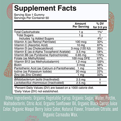 MaryRuth Organics - MaryRuth’s Gomas Multivitamínicas para Crianças | Pósbióticos | Orgânicas | Vitaminas para Crianças de 2 Anos | Suporte Imunológico | Vitamina C | Vitamina D3 | Vitamina A | Zinco | Vegano | Não-OGM