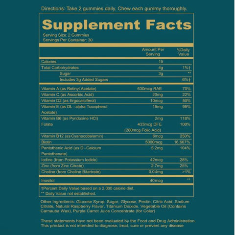 Gummies Hair Skin and Nails – Vitaminas Veganas de Biotina para Mulheres – Fortalece e Nutre os Cabelos - WEEM