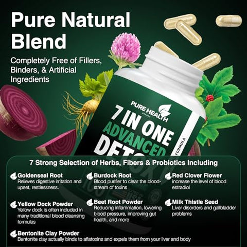 Pure Health Brands - 7-em-1 Limpeza Completa do Corpo – Fórmula Avançada – Detox – 500ml