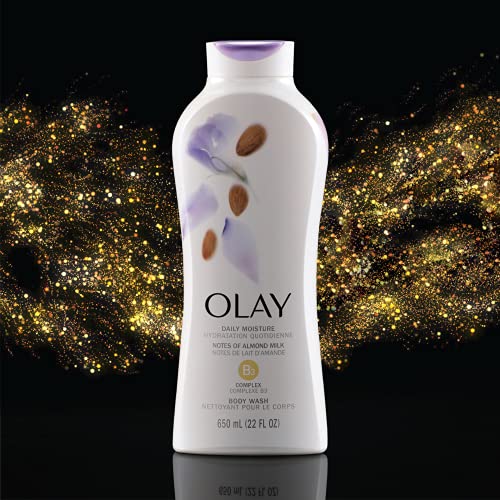 Body Wash para Mulheres, Hidratação Diária com Leite de Amêndoa, 22 oz (4 Unidades) - Olay