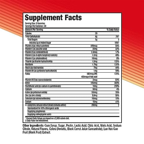 Gummies (Pack de 2) – 99% Livre de Cafeína – Metabolize Carboidratos, Proteínas – Gomas de Emagrecimento - Hydroxycut