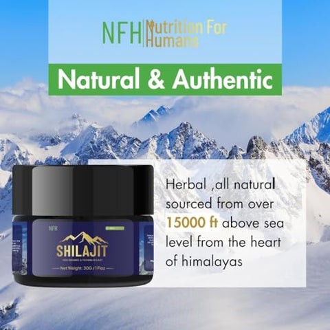 NFH Nutrition For Humans - NFH Resina Orgânica de Shilajit Puro do Himalaia | Suporte à Vitalidade | 100% Natural | 30g