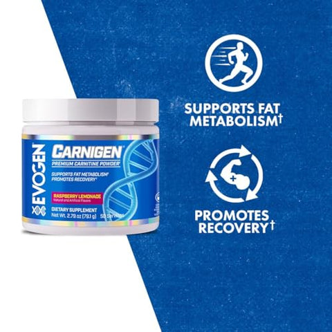 Carnigen Framboesa Limonada | Pó Termogênico de Carnitina, Tartrato de Carnitina, Acetil-L-Carnitina, Fumarato de Carnitina, Bioperina, 50 Porções - Evogen