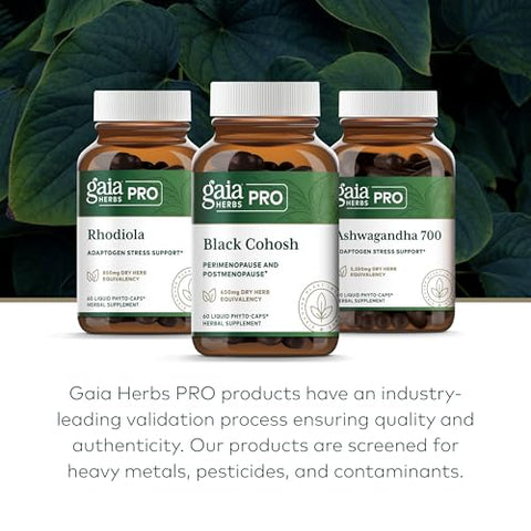 Pro Black Cohosh – Suporte para Menopausa – Equilíbrio Hormonal para Mulheres – com Black Cohosh – 60 Cápsulas Líquidas Veganas de Fitoterápicos (60 Porções) - Gaia Herbs