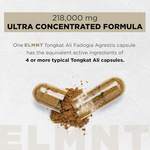 TERRA ELMNT - Tongkat Ali 200x Força 228.000mg p/ Homens c/ Extrato de Fadogia Agrestis 30x – 10% Eurycomanone – Potência Máxima Longjack Fadogia Agrestis Tongkat Ali – Crescimento Muscular