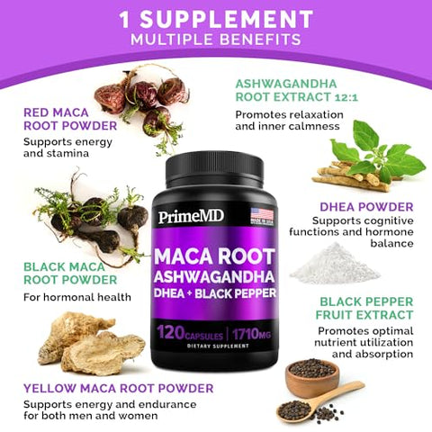 PrimeMD - 6 em 1 Raiz de Maca Orgânica – 100g | Energia, Vitalidade e Equilíbrio