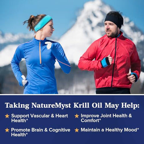 NatureMyst - Óleo de Krill Profissional, Antártico de Alta Qualidade, 60 Softgels Líquidos, Livre de Transgênicos, Sem Glúten, Fabricado nos EUA