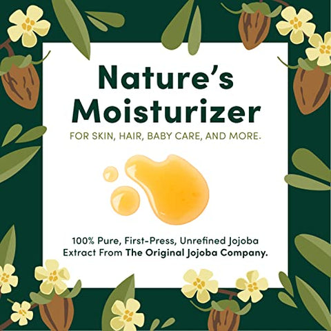HobaCare - Óleo de Jojoba Puro 100% Orgânico para Cuidados com o Bebê – Corporal Não Refinado e Extraído a Frio