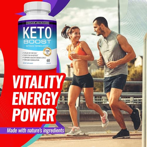 Toplux - Keto Boost Diet Pills – Suplemento de Cetose Natural para Apoio à Fórmula Keto Exógena – Energia e Suporte para Perda de Peso