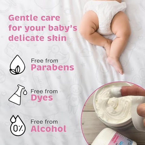 DiaperDerm - Creme para Assaduras de Bebê com 5 Ingredientes para Cuidado Suave, Feliz e sem Assaduras, 240 ml