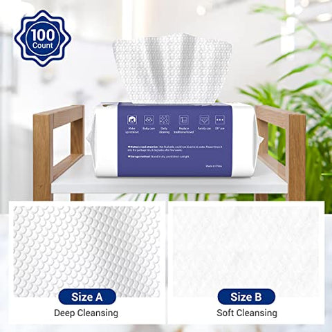 ourmed life - Toalhas Faciais Descartáveis Biodegradáveis Ourmed Life, Lenços de Limpeza Facial para Pele Sensível, Tecido Facial sem Fiapos para Limpeza, Cuidados com a Pele e Remoção de Maquiagem, Lenços Secos, 600 g