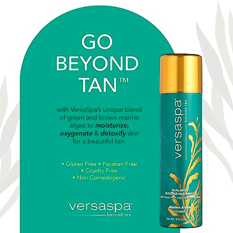 Versa Spa - Bronzeador MALIBU Bronzing Mist Autobronzeador com Tons Quentes de Marrom e Violeta Frio para Corpo e Rosto, 180 ml