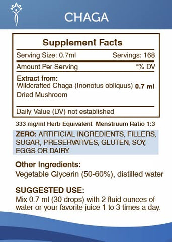 Secrets of the Tribe - Segredos da Tribo: Extrato de Chaga Selvagem (Inonotus obliquus) em Tintura sem Álcool, Suplemento de Tintura de Cogumelo Seco (120 ml)