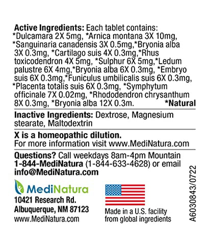 MediNatura - T-Relief Artrite Arnica 12 Medicamentos Naturais para Alívio da Dor Auxiliam no Alívio de Rigidez e Dores Musculares – Marca T-Relief