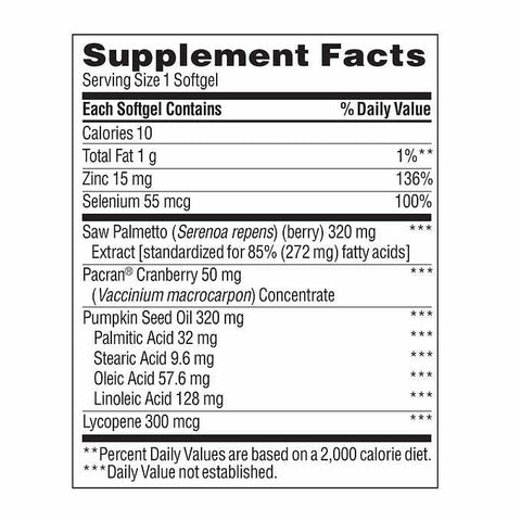Generic - Tru-Nature Complexo de Saúde da Próstata com Saw Palmetto, Zinco, Licopeno e Semente de Abóbora, 250 Softgels