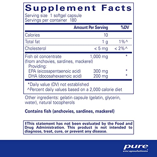 EPA/DHA Essentials – Óleo de Peixe Concentrado para Apoiar a Saúde Cardiovascular – EPA Premium - Pure Encapsulations
