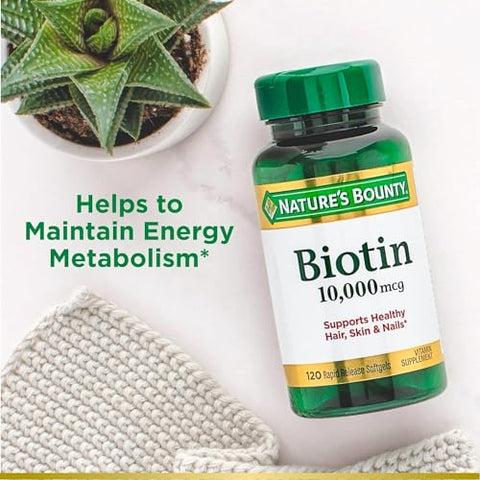 Nature's Bounty - Nature’s Bounty Biotina 10.000 mcg, Cápsulas Softgels de Liberação Rápida 120 un (Pacote com 6) – Comprar Online | Nature’s Bounty