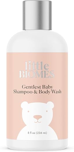 Little Biomes - Shampoo e Sabonete Líquido 2 em 1 para Bebês, com Calêndula Orgânica e Água de Rosas, Sem Fragrância, Hipoalergênico, Amigo do Microbioma (240 ml)