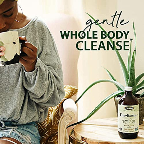 Flor Essence Chá Líquido 946ml – Desintoxicação Suave com Raiz de Bardana, Ulmus Rubra, Alga Marinha, Cardo – Ingredientes Orgânicos Premium - Flora