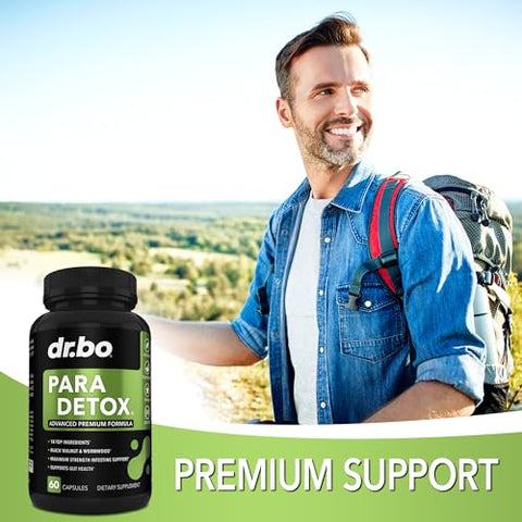 Para Cleanse – Suplemento Intestinal para Adultos – Apoio à Saúde do Intestino – Complexo de Artemísia e Nogueira Preta – Detox e Proteção para Humanos - DR. BO