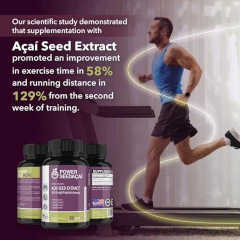 POWER SEEDAÇAÍ - Novo Suplemento de Óxido Nítrico Patenteado – Aumente o Fluxo Sanguíneo – Marca Líder em ML/G