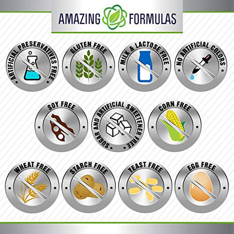 Amazing Nutrition - Amazing Formulas L-Carnitine | 1000 mg por Porção | 120 Comprimidos | Livre de Transgênicos | Sem Glúten | Fabricado nos EUA