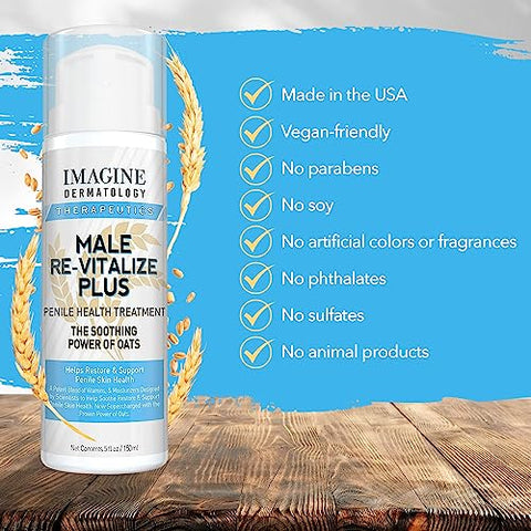 Imagine Dermatology - Creme Oats Penile Health Male Re-Vitalize PLUS – Hidratante para Pele – Tamanho Grande (150ml)