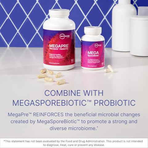 MegaPre DF – Fibra Prebiótica sem Laticínios para Saúde Intestinal – Prebióticos para Mulheres e Homens - Microbiome Labs