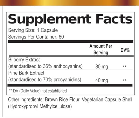 Intelligent Formula - Visão Defender BP: Suplemento para Pressão Ocular e Saúde dos Olhos com Extratos de Mirtilo e Casca de Pinheiro (60 Cápsulas Veganas)