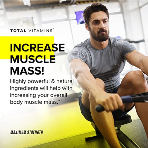 TOTAL VITAMINS - Alpha Pills – Booster de Testosterona para Homens – Suplemento Masculino para Aumento de Libido, Energia e Crescimento Muscular Max – 60 cápsulas de Test Boost – Marca Alpha