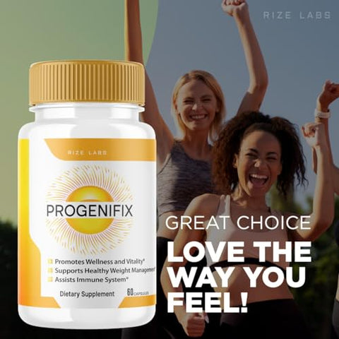 rize labs - (2 Pacotes) Progenifix – Suplemento para Perda de Peso, Cápsulas para Bem-Estar Total, Estilo de Vida Saudável para uma Vida Mais Feliz, Avaliações Progenifix (120 Cápsulas)
