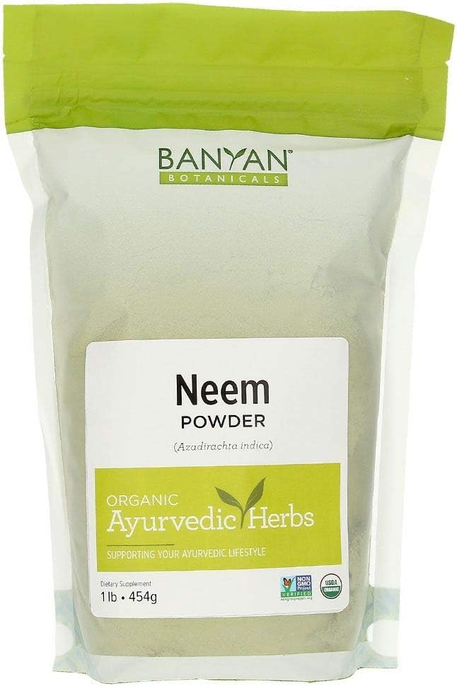 Neem Powder – Azadirachta Indica Orgânico – Erva Ayurvédica Purificadora para uma Pele Saudável - Banyan Botanicals