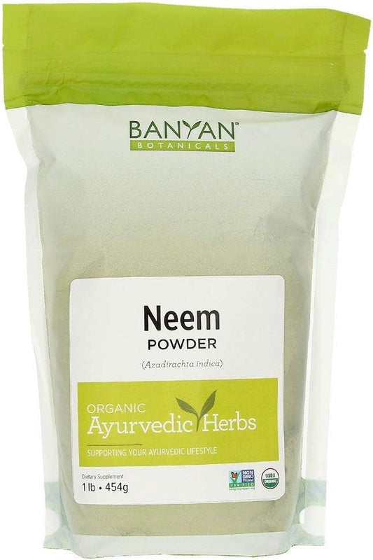 Neem Powder – Azadirachta Indica Orgânico – Erva Ayurvédica Purificadora para uma Pele Saudável - Banyan Botanicals