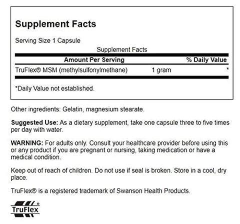 MSM – Minerais Essenciais para Promover Mobilidade – 100g - Swanson