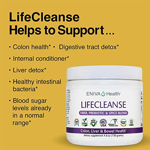 Eniva Health - Eniva LifeCleanse – Pó Complexo de Fibras Naturais (120g)
