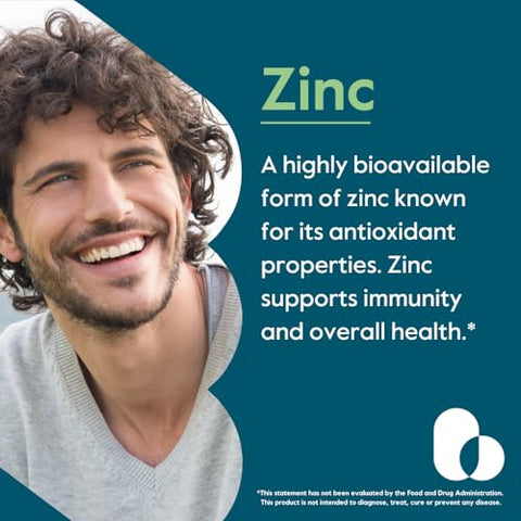 Zinco Quelato 50mg (240 Cápsulas Vegetarianas) – Sem Estearatos – Sem Fosfato Dicálcico – Vegano – Não Transgênico – Sem Glúten - BESTVITE