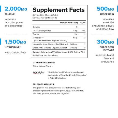 Pre Workout Pump – Suplemento de Arginina Aumenta a Produção de Óxido Nítrico – Booster de Óxido Nítrico Ajuda a Aumentar a Força - LEGION