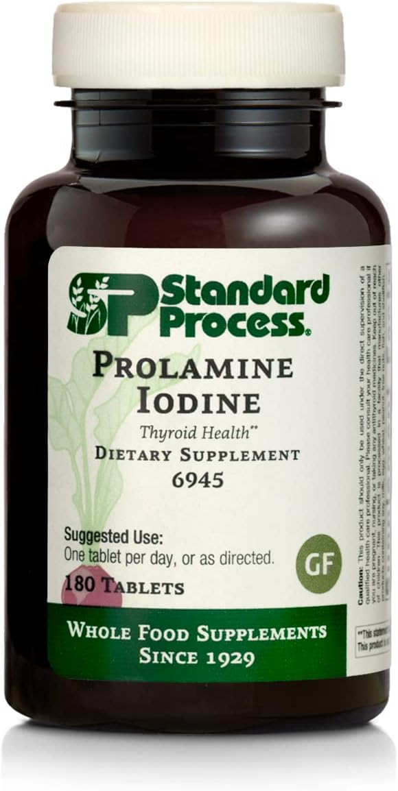 Standard Process Inc. - Standard Process Prolamine Iodine – Suporte para a Tireoide com Prolamina de Iodo, Lactato de Cálcio, Iodo, Cálcio e Citrato de Magnésio – 180 Comprimidos
