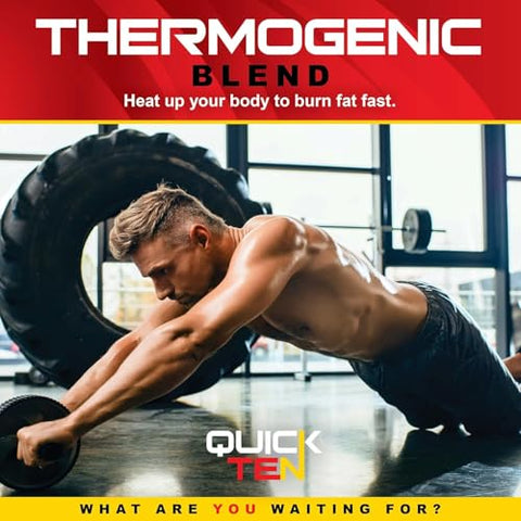 Nutriment - Quick Ten Ultra – Pílulas Dietéticas Premium para Mulheres e Homens – Estimulante Natural do Metabolismo, Supressor de Apetite – Queimador de Gordura Termogênico – Mistura de Energia e Foco – Melhor Desempenho