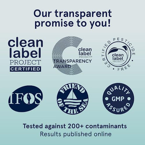 Ômega 3 Fish Oil – Ultra Puro 2000mg – 240 Cápsulas – Suplemento para Coração e Olhos – Sem Refluxo, Certificado IFOS, Cápsulas Não-OGM – O3-2000mg EPA 1250mg DHA 500mg - Puori