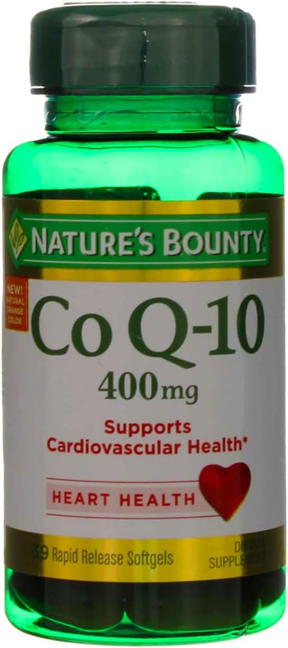 Nature's Bounty - Nb Coq10 400mg Cardio Q10 – Tamanho 30ct – Coenzima Q10 para Saúde Cardiovascular