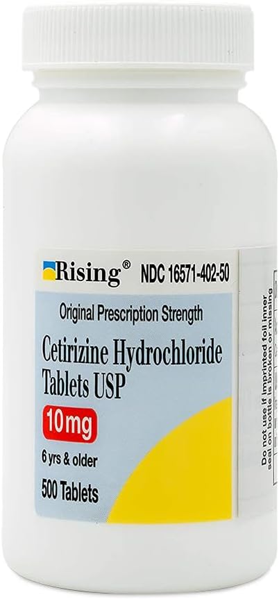 Pharma – Cetirizina HCL 10 mg – Comprimidos Antialérgicos para Alergia Sazonal – 500 comprimidos - Rising