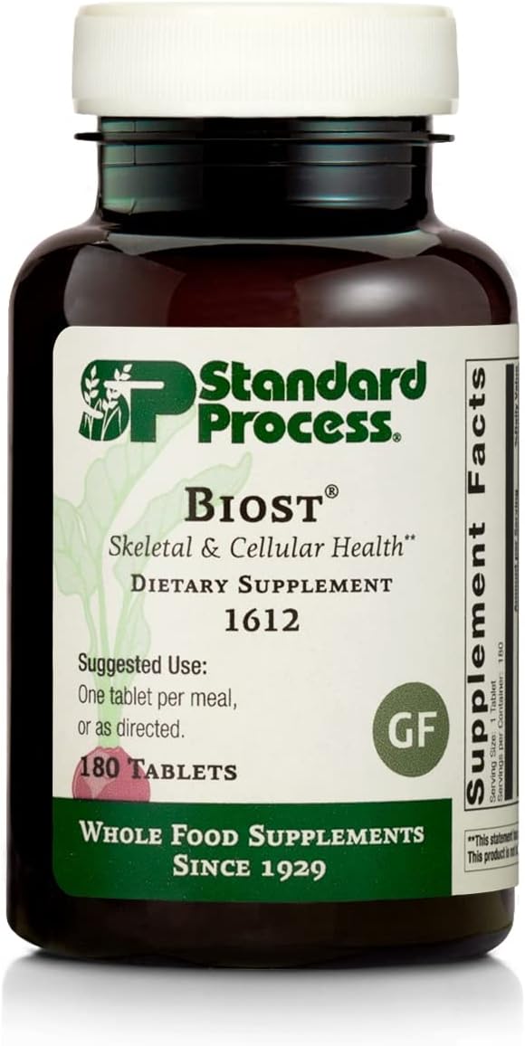 Standard Process Inc. - Standard Process Biost – Suplemento para Saúde dos Dentes e Ossos com Citrato de Magnésio de Alimentos Integrais, Lactato de Cálcio, Manganês e Mais – 180 Comprimidos