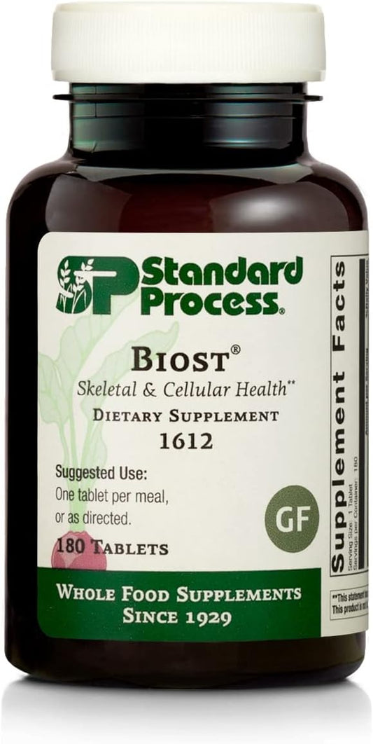 Standard Process Inc. - Standard Process Biost – Suplemento para Saúde dos Dentes e Ossos com Citrato de Magnésio de Alimentos Integrais, Lactato de Cálcio, Manganês e Mais – 180 Comprimidos