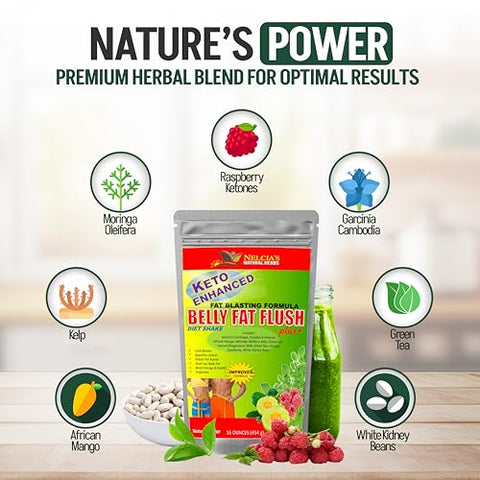 NATURAL HERBS - Queimador de Gordura Abdominal para Homens Nelcia – 100% Natural – 60 cápsulas – Resultados Rápidos