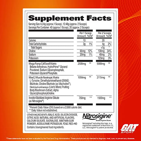 GAT SPORT - GAT Sport Pumptropic Mega-Pump – Energia Explosiva para Treinos Intensos – 300g